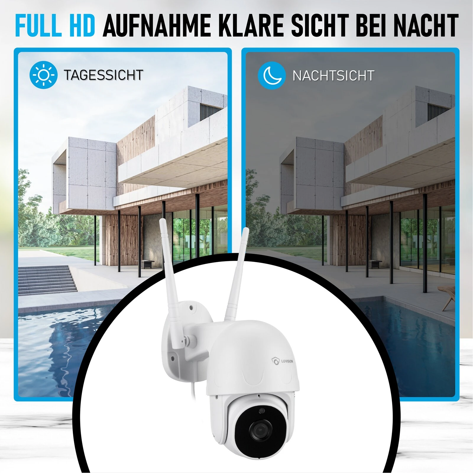LUVISION WLAN Auto Tracking PTZ Drehbare Überwachungskamera Zoom Mit Automatische Bewegungsverfolgung Tuya App Versteckte Nachtsicht – Bild 6
