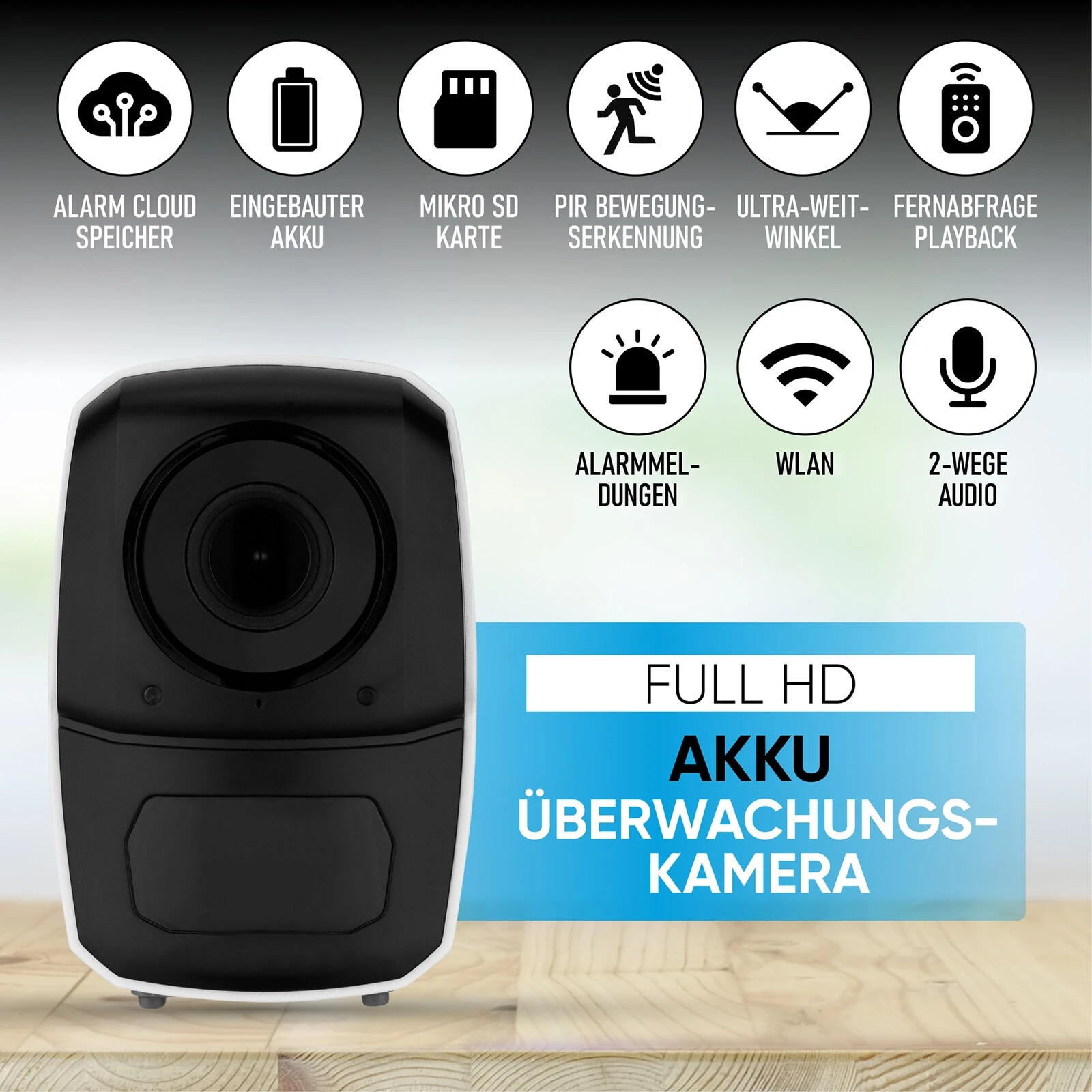 LUVISION Akku Überwachungskamera Full HD Mit 2-Wege-Audio, 10.000mAh Akku, Cloud Speicher 128GB SD – Bild 2