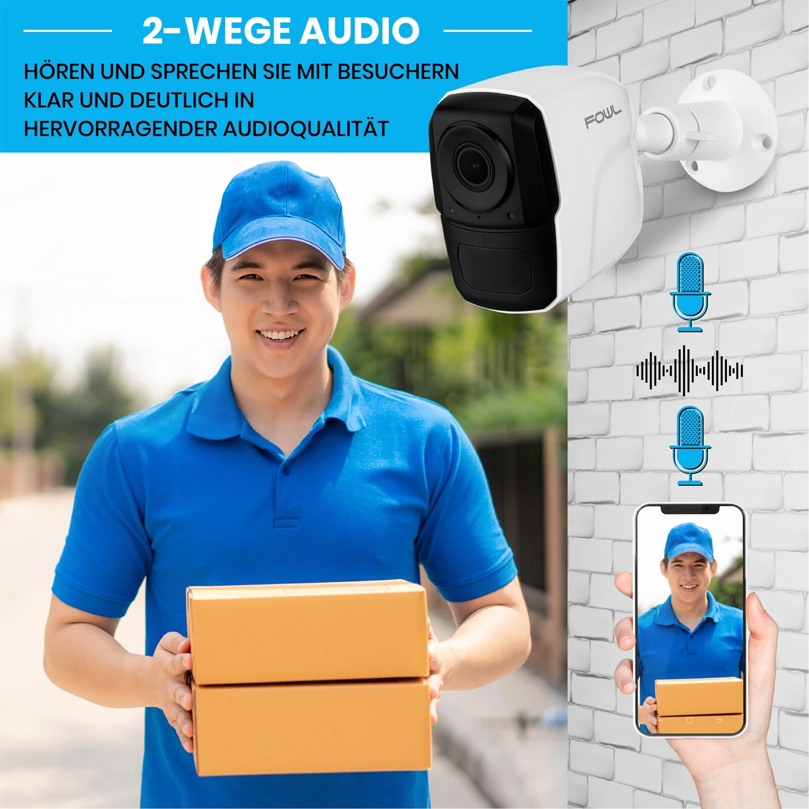 LUVISION Akku Überwachungskamera Full HD Mit 2-Wege-Audio, 10.000mAh Akku, Cloud Speicher 128GB SD – Bild 5